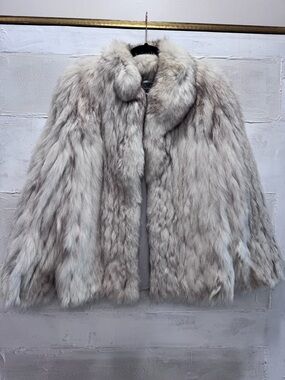 Saga Furs Silver-Tipped Cream Fox Teddy Jacket